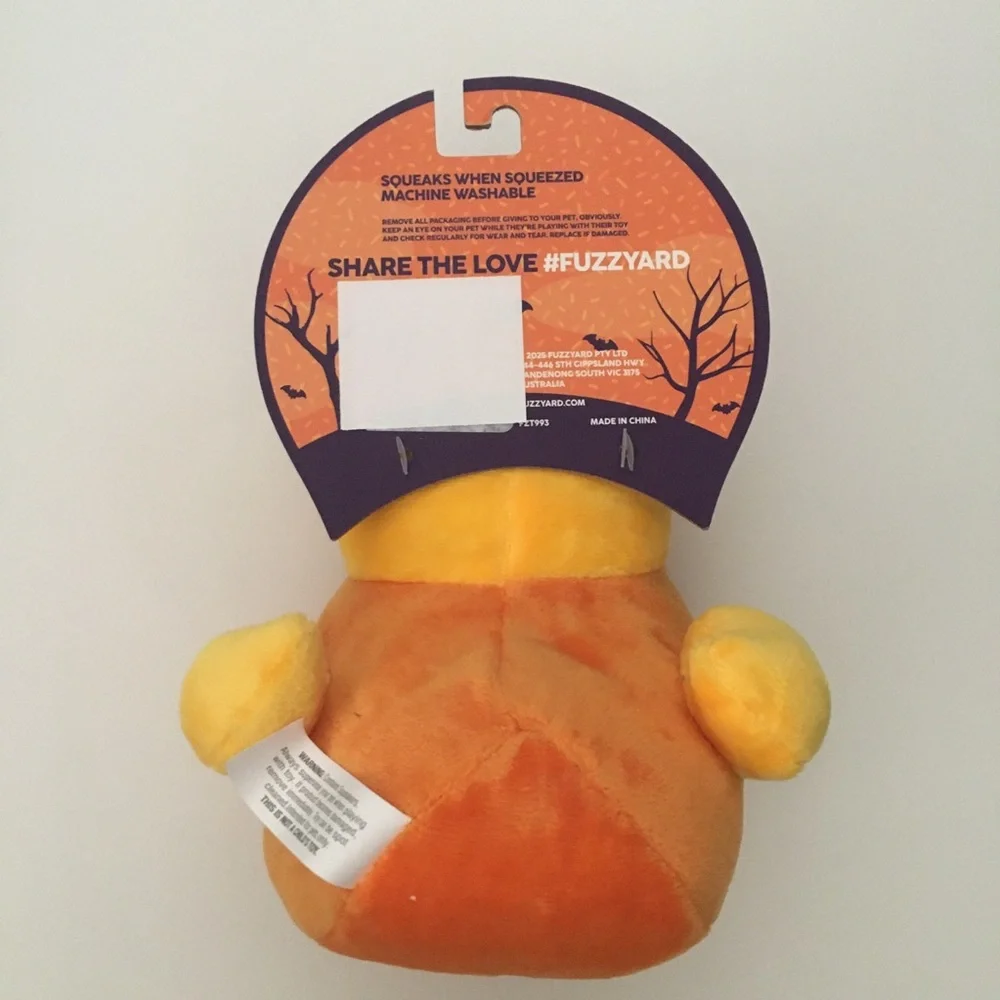 NEW Dog Toy Pumpkin Duck Stuffed Plush Squeaker Machine Washable | FuzzYard